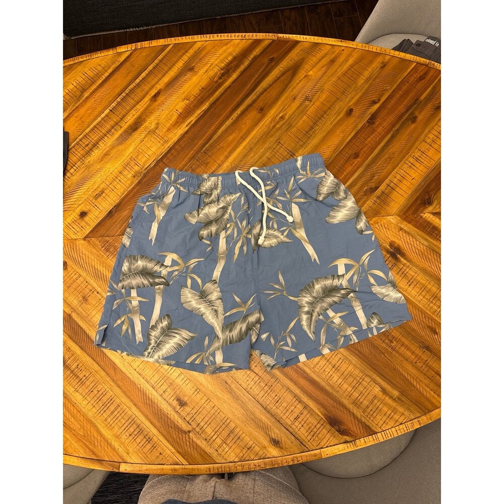 Tommy Bahama Paradise Nation Swim Trunks Men’s XL Blue Tropical 4” Inseam EUC